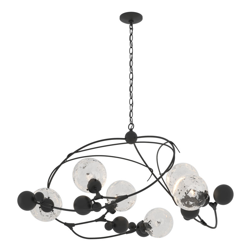 Lustre géométrique unique à 6 lumières Sprig, Noir, noir, noir, noir, Vintage