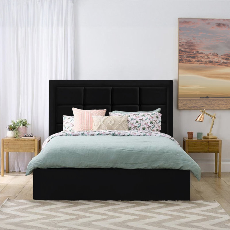 Adoline Upholstered Bed, Double (4'6), Black