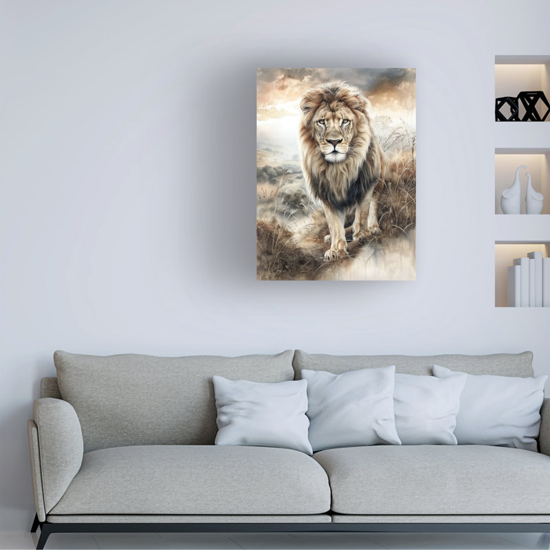 Art sur toile Lion Momart, H 14 po x l 19 po
