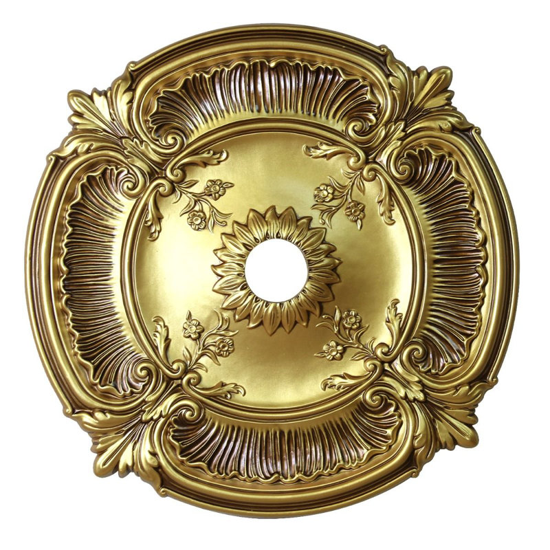 Médaillon de plafond rond à motif floral doré antique 30 po Artistry Lighting (ARP26-F)
