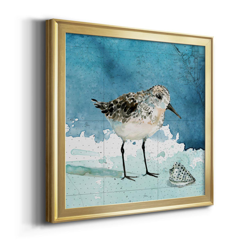 Bay Shore Sandpiper I - reproduction d'art sur toile, H 26,5 po x l 26,5 po x P 1,5 po, Or
