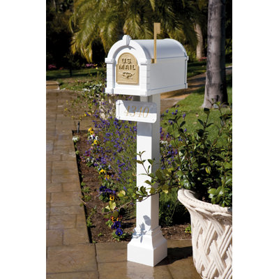 Keystone Standard Post and Mailbox Package - with Brass Eagle