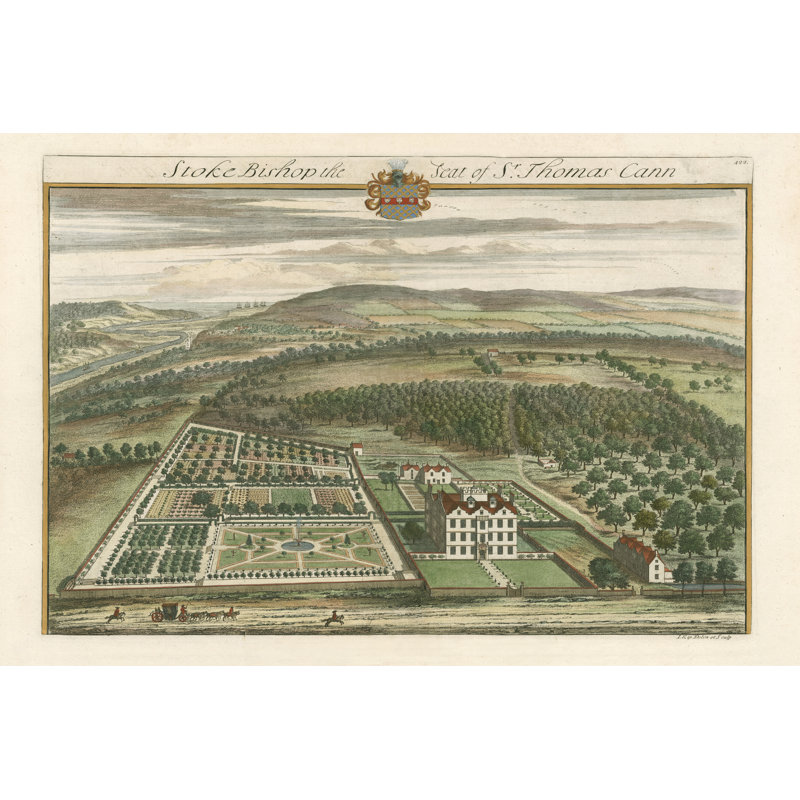 Kip's Garden Views II by Johannes Kip - Art Prints, 81cm H x 122cm W, Black Floater Framed