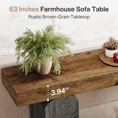 63" Long Entryway Table, Farmhouse Console Table