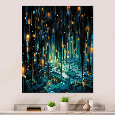 Yellow And Green Stars Rain Galaxy - Space Planet Metal Wall Art