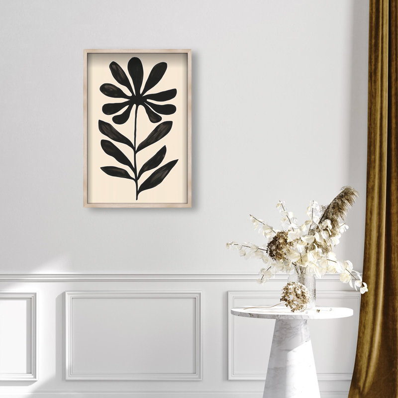 Oliver Gal Fronds of Nightfall II Abstract - Luxury Shadowbox Framed Wall Art, 56'' H x 38'' W, Cream