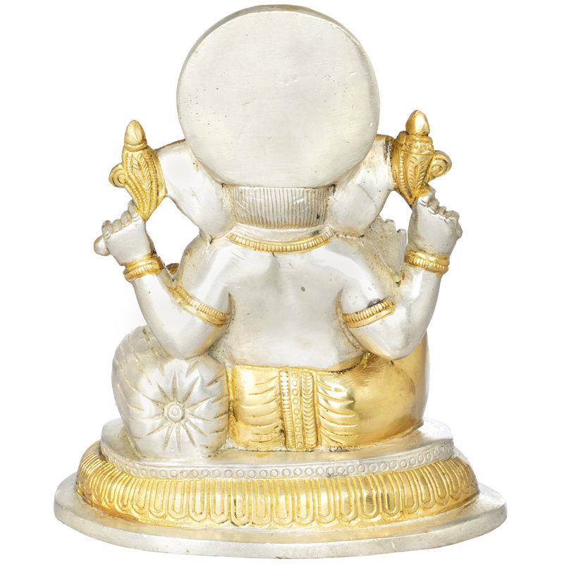 Figurine Ashirwad Ganesha, Argent / or