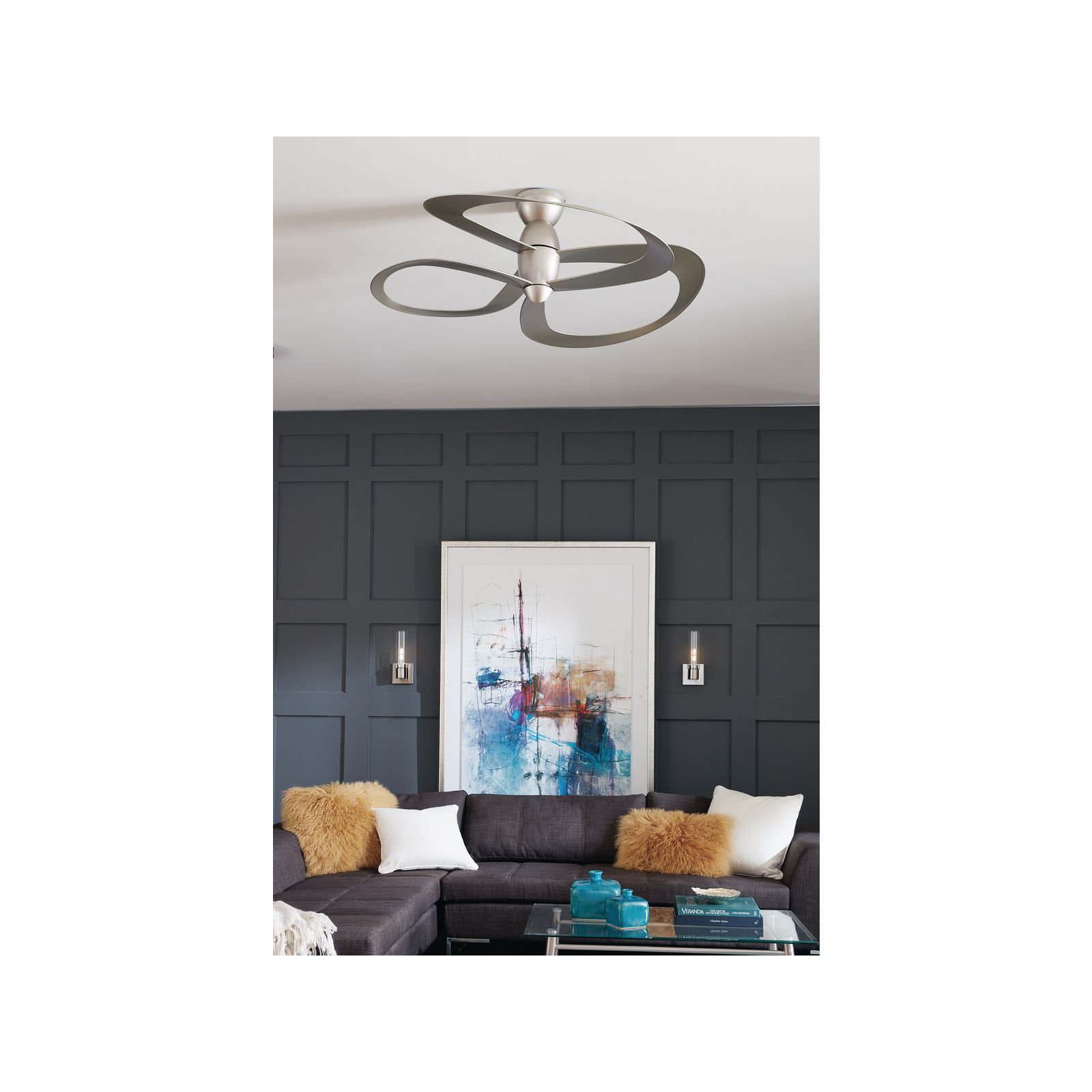 48'' 3 Blade Ceiling Fan, Painted Nickel