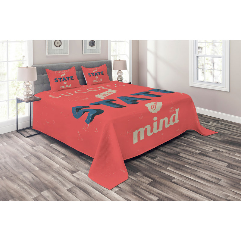 Saying Farmhouse / Country Polyester Coverlet, King Bedspread + 2 Shams