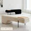 Banc rembourré blanc-204332383