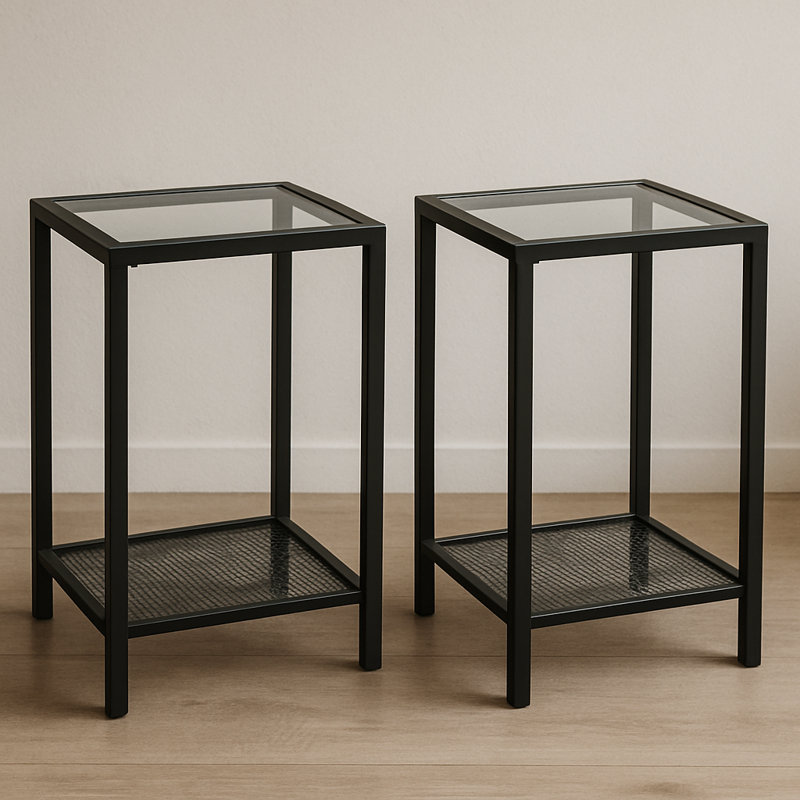 30cm W Metal Bedside Table