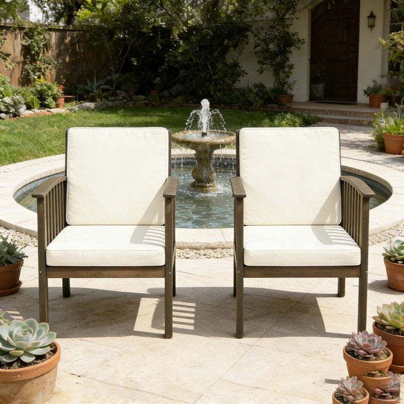 Ensemble de chaises de patio pour club, Crème, Gris