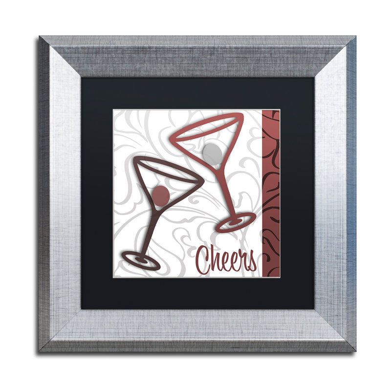 Jadaya «Cheers II», impression encadrée, H 11 po x l 11 po, Toile avec cadre noir, Noir