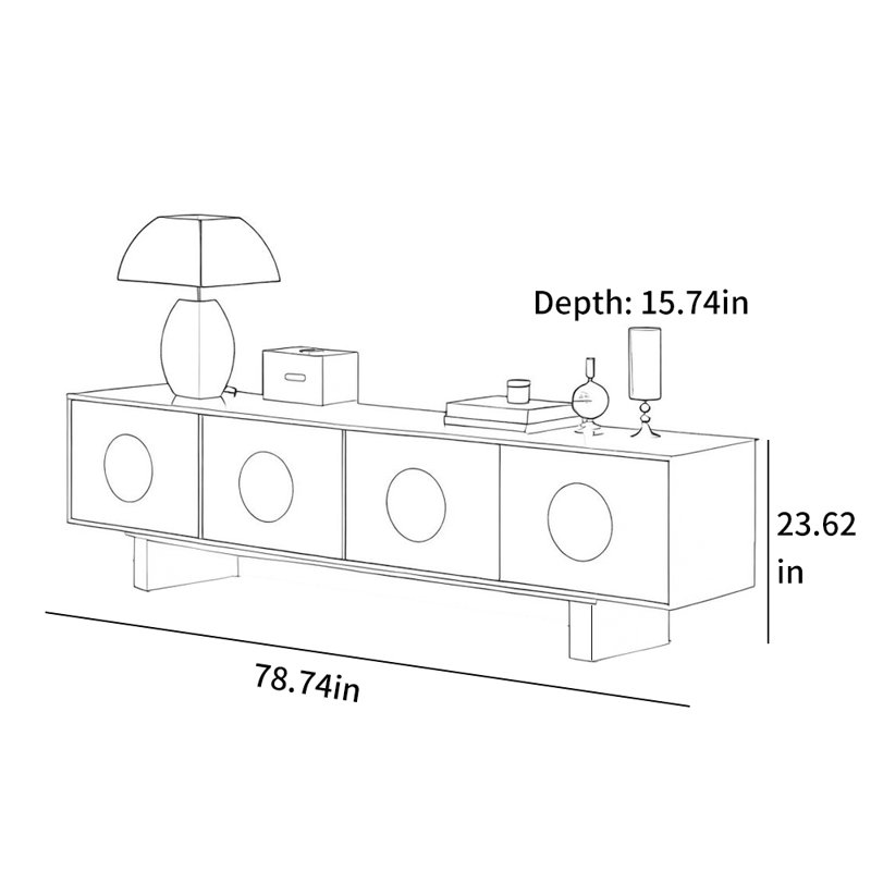 Meuble télé avec surface spacieuse et rangement