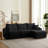 4-Seater L-Shaped Corduroy Sofa Set - with USB Charging Ports, Phone Holders, and Multi-Functional Storage Armrests-1577558392