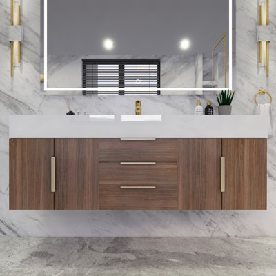 Glasgow 59'' Bathroom Vanity with Acrylic Top