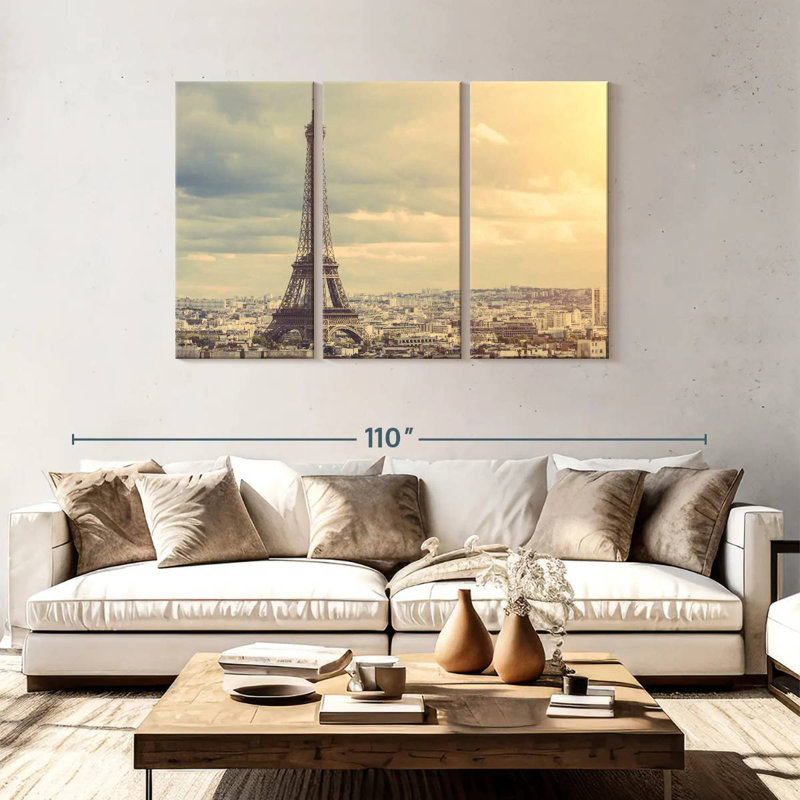 Sebbie Sepia Eiffel Tower Paris, 48" H x 74" W
