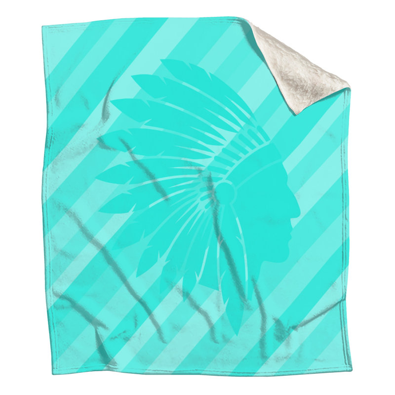 Couvertures de coiffe amérindiennes, 60in W x 80in H, Light Blue Light Blue