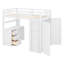 Lit mezzanine avec tiroirs, bureau et garde-robe-904161107