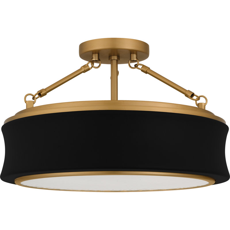 Dylan 3-Light Matte Black Semi-Flush Mount
