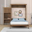 Grand lit escamotable en bois avec tablettes de rangement multifonctionnelles et lattes intégrées-163724378