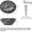 Lavabo de salle de bain vasque ovale noir 13,2 po avec drain escamotable Davivy