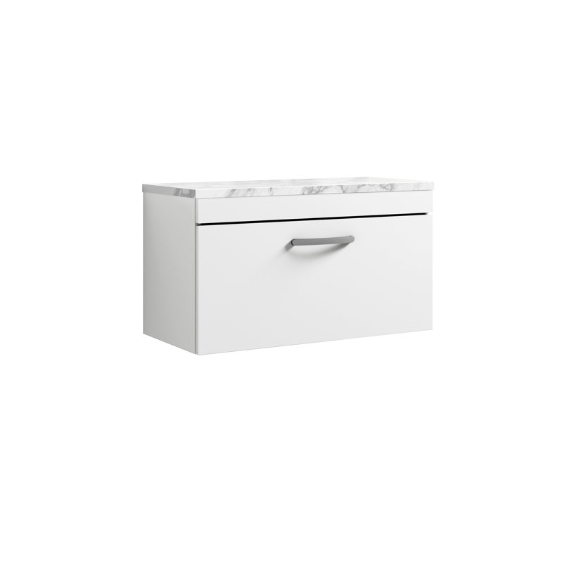 Athena 31.69cm Single Bathroom Vanity Base Only, Gloss White
