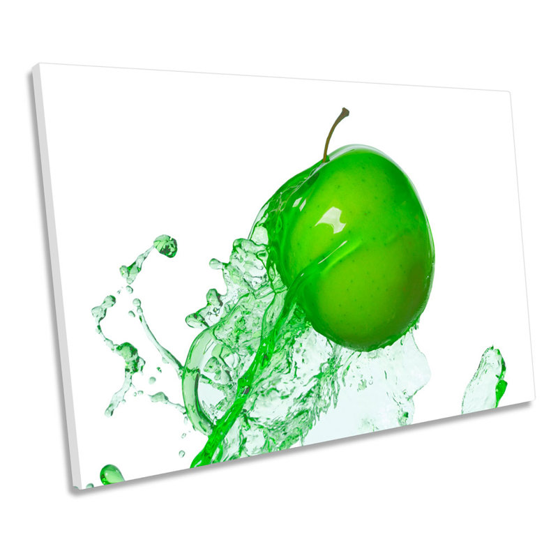 Kitchen Apple Splash Food Drink - Wrapped Canvas Art Prints, 30.5cm H x 45.7cm W x 2cm D