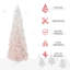 Grand sapin de Noël artificiel non éclairé avec branches réalistes et base en acier-1125143447