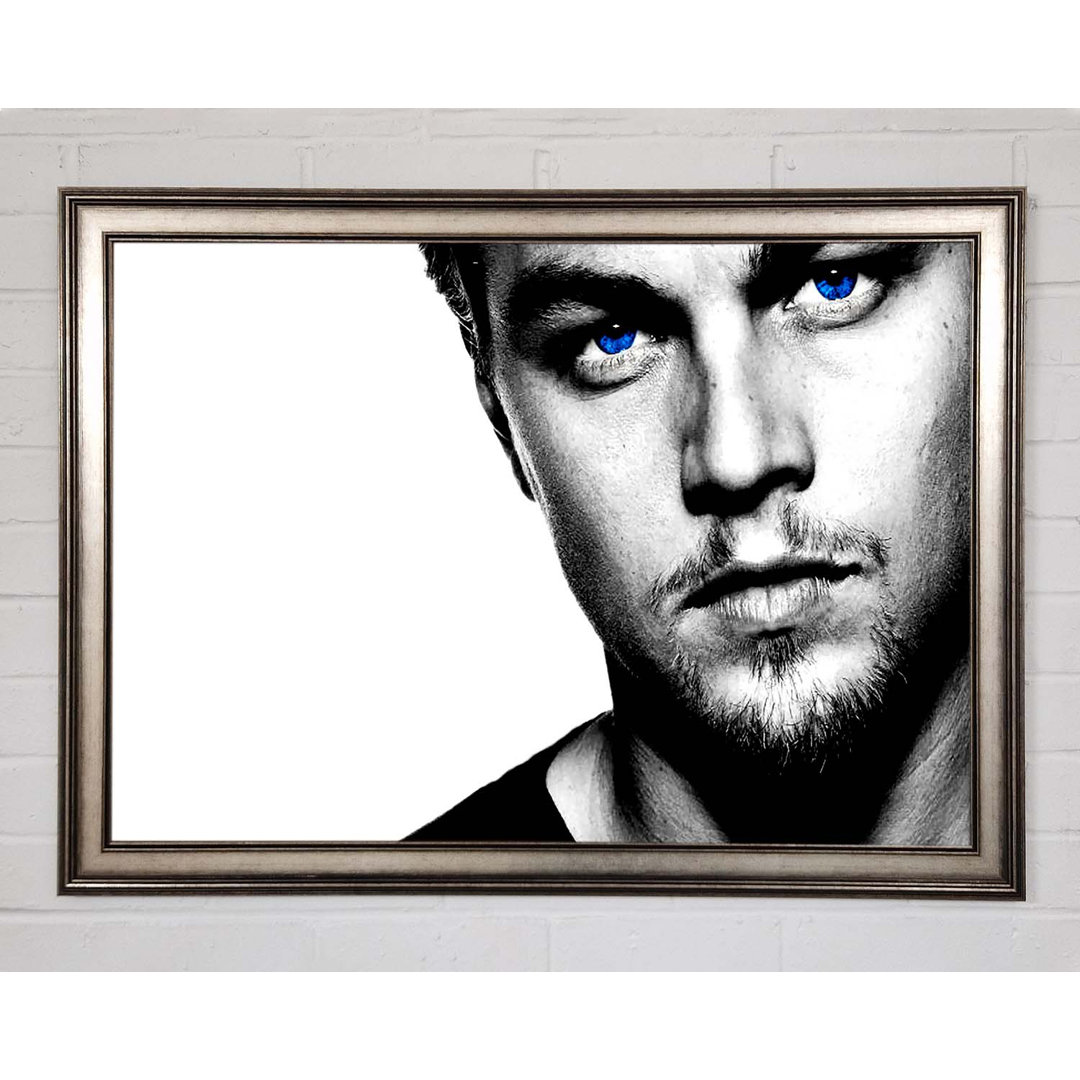 Leonardo Dicaprio Blue Eyes B N W - Einzelne Bilderrahmen Kunstdrucke