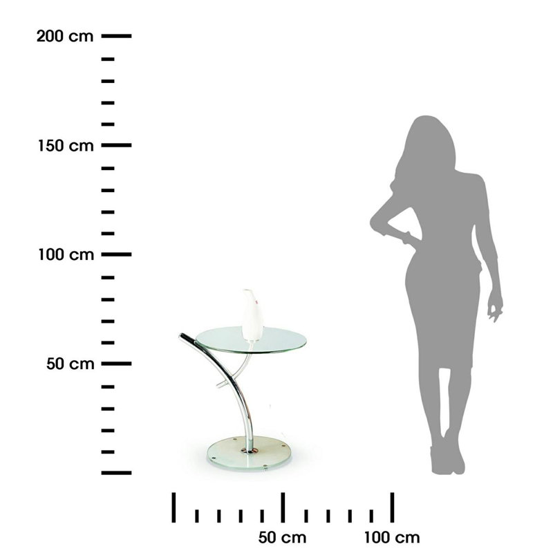 Ardra Glass Top Pedestal End Table