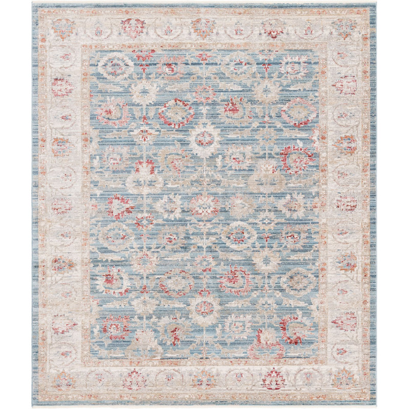 Areonia Traditional Blue Area Rug, Rectangle 8' x 10'