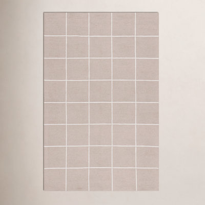 Beige Ivory Hand-Tufted Wool Rug
