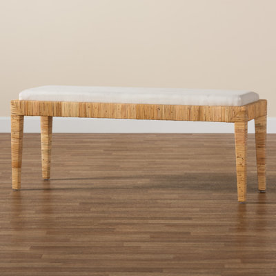 Colombano Rattan and Mahogany wood Bench