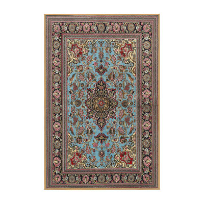 Tapis oriental vert / rouge / gris Lauren