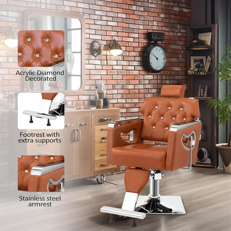 Fauteuil inclinable en cuir PVC avec appui-tête réglable