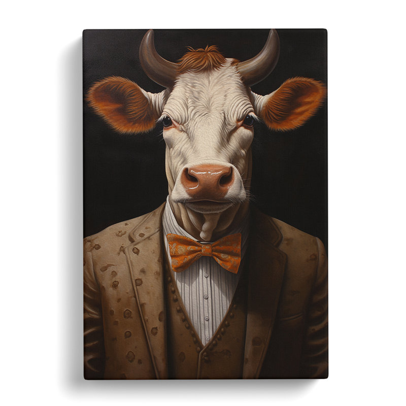 Cow In A Suit No.5 - No Frame Print, 76cm H x 50cm W x 3cm D