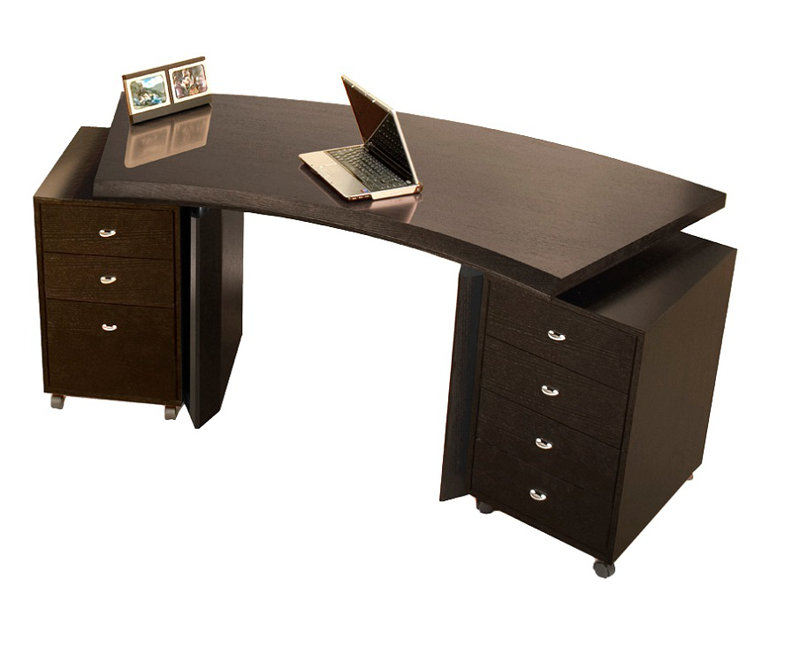 Genovese Curved Desk only. drawers not included, Wenge
