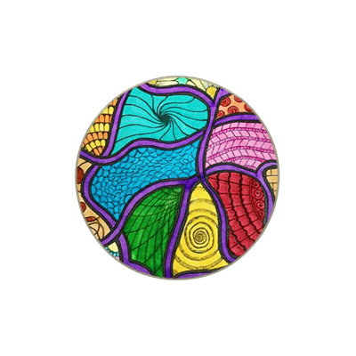 Purple Themed Colorful Abstract Figure Patterned Creative Modern Decorative Rug