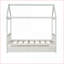 Structure de lit simple en pin massif avec lit gigogne, sans sommier tapissier, blanc