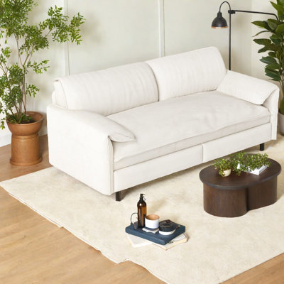 Canapé en velours convertible peu encombrant avec rangement, causeuse moderne pour le salon