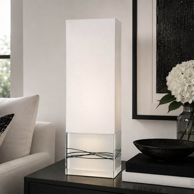 Aragonia Austin Allen James - Aragonia - blanc noir - lampe de table en acrylique avec abat-jour blanc