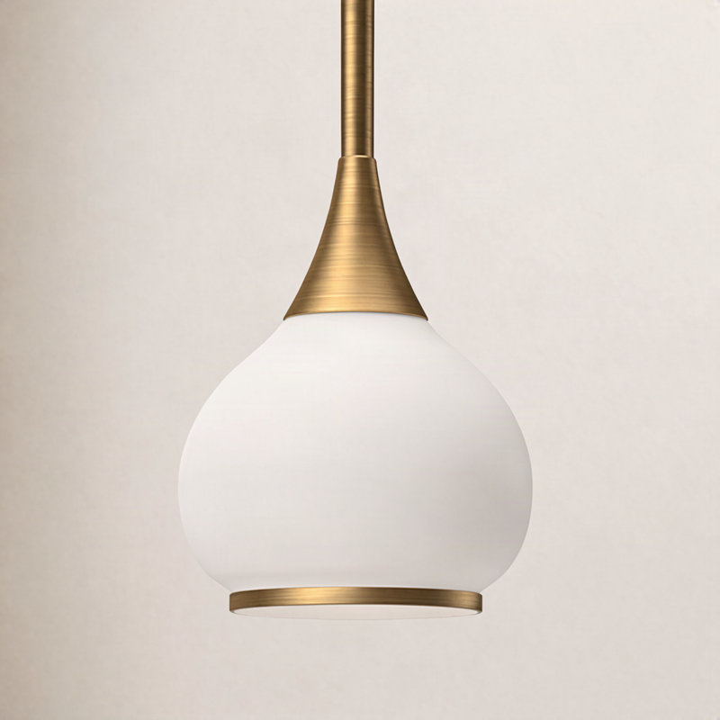 Nieve 1 - Light Teardrop Pendant, Aged Gold, Opal