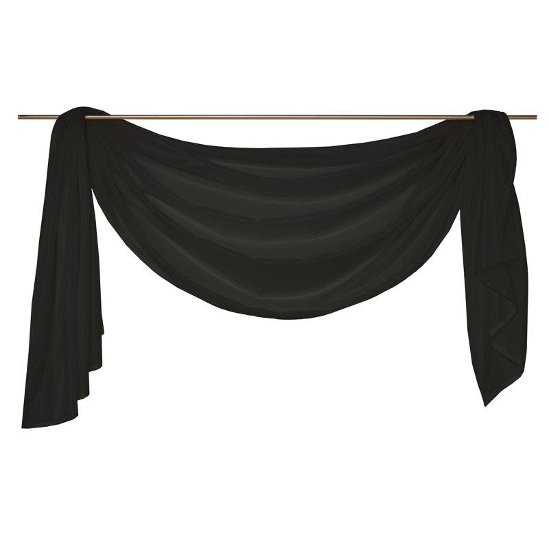 Farsund Semi Sheer Single Panel, 135cm H x 400cm W, Black