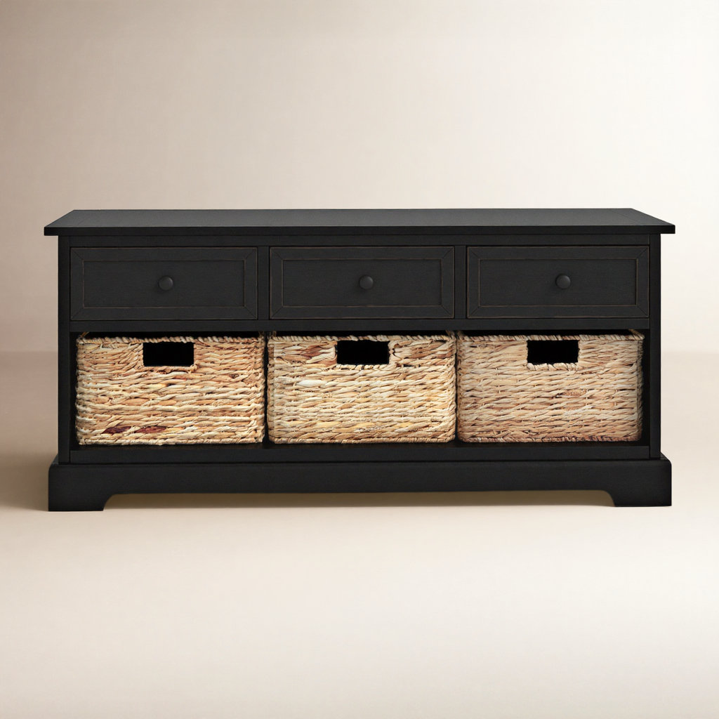 Adayla 42" Entryway Bench, Distressed Black