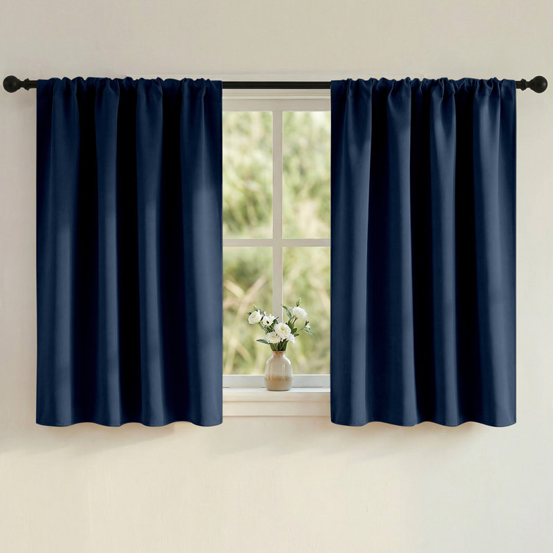 Blackout Curtains for Bedroom, Thermal Insulated Drapes Rod Pocket Privacy Protected Window Panels for Living Room, Navy Blue