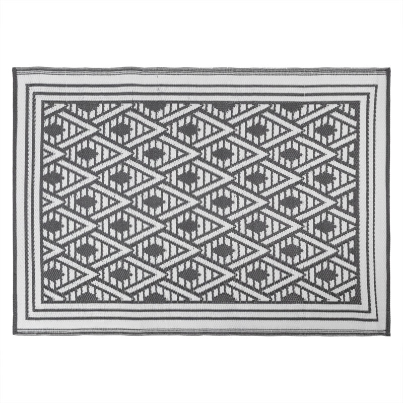 Rectangle Geometric Flatweave Indoor / Outdoor Area Rug, Rectangle 180 x 240 cm