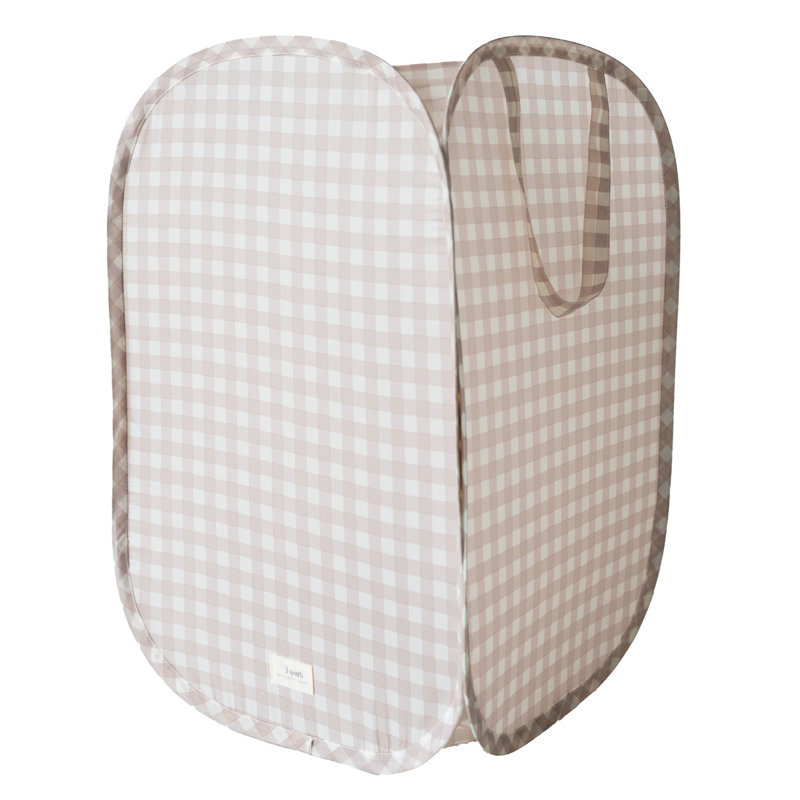 3 Sprouts Recycled Pop-up Hamper/gingham/beige