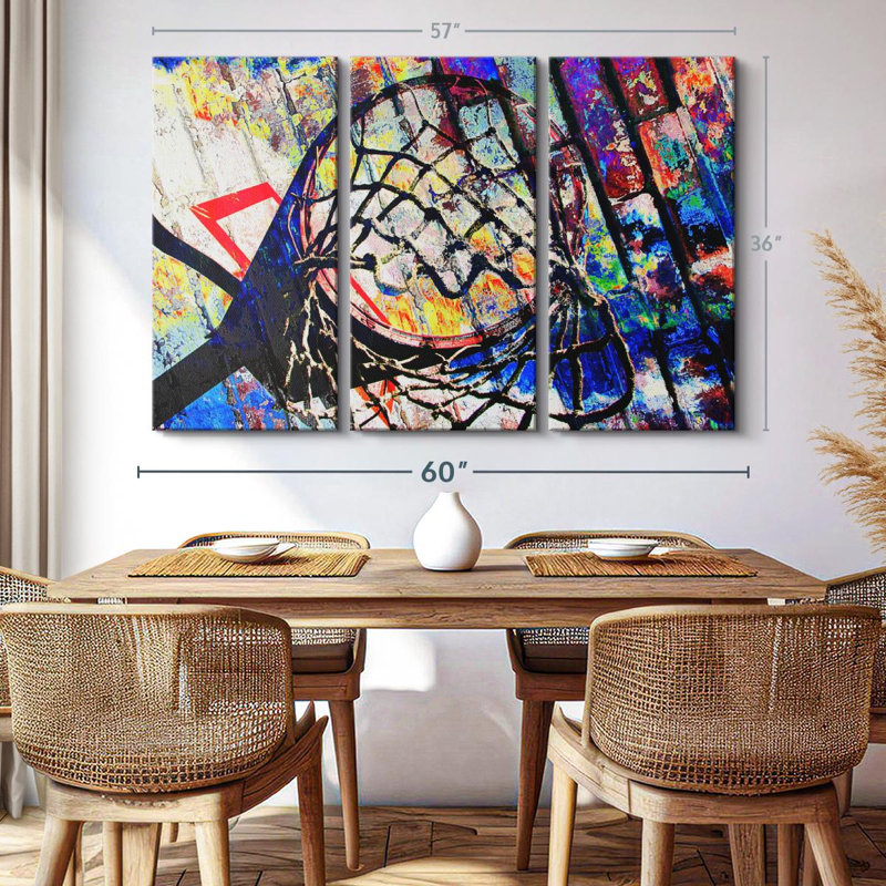 «Freestyle Basketball» sur toile, H 36 po x l 57 po x P 1,25 po