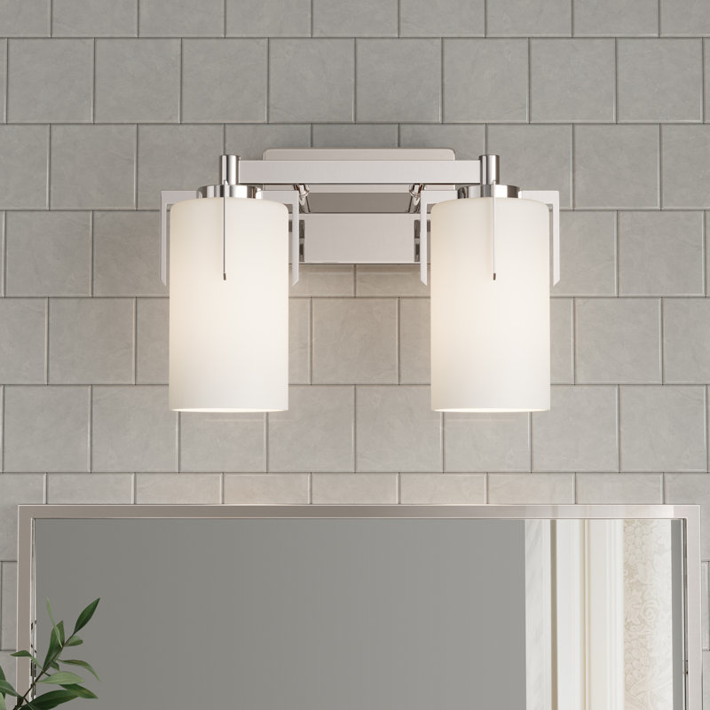 Meuble-lavabo 2 lumières Alylah, Nickel, Deux lumières, H 9,5 po x l 13,25 po x P 7 po